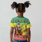Afro Chirstmas in Senegal Kid T shirt Black Santa Playing Djembe Drum - African Pride
