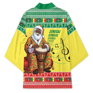 Senegal Christmas Kimono Black Santa Playing Djembe Drum