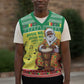 Afro Chirstmas in Senegal Christmas Knitted V-Neck Vest Black Santa Playing Djembe Drum - African Pride