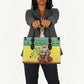 Senegal Christmas Leather Bag Black Santa Playing Djembe Drum