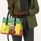 Senegal Christmas Leather Bag Black Santa Playing Djembe Drum