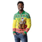 Afro Chirstmas in Senegal Long Sleeve Polo Shirt Black Santa Playing Djembe Drum - African Pride