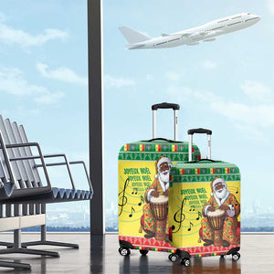 Afro Chirstmas in Senegal Luggage Cover Black Santa Playing Djembe Drum - African Pride