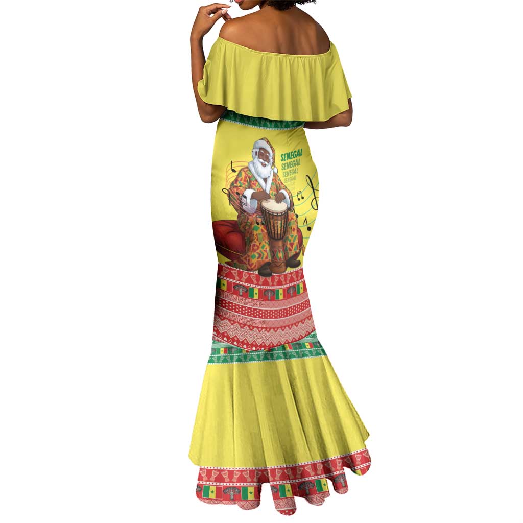 Afro Chirstmas in Senegal Mermaid Dress Black Santa Playing Djembe Drum - African Pride