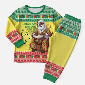 Afro Chirstmas in Senegal Christmas Pajama Set Black Santa Playing Djembe Drum - African Pride