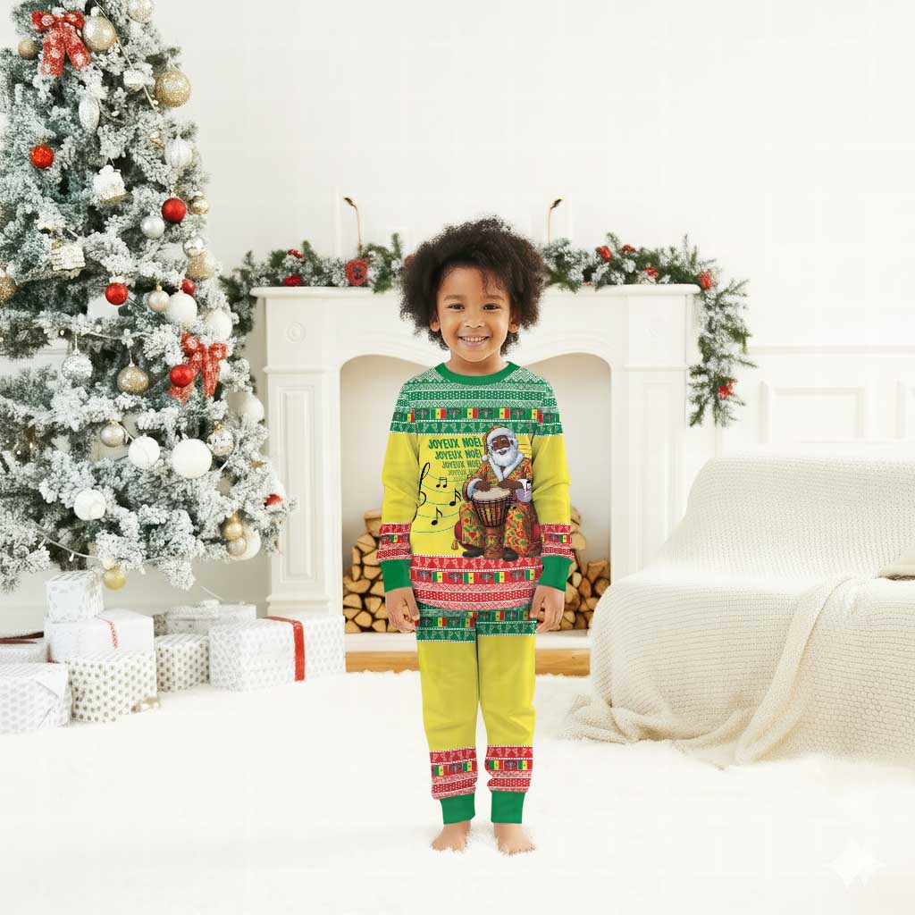 Afro Chirstmas in Senegal Christmas Pajama Set Black Santa Playing Djembe Drum - African Pride