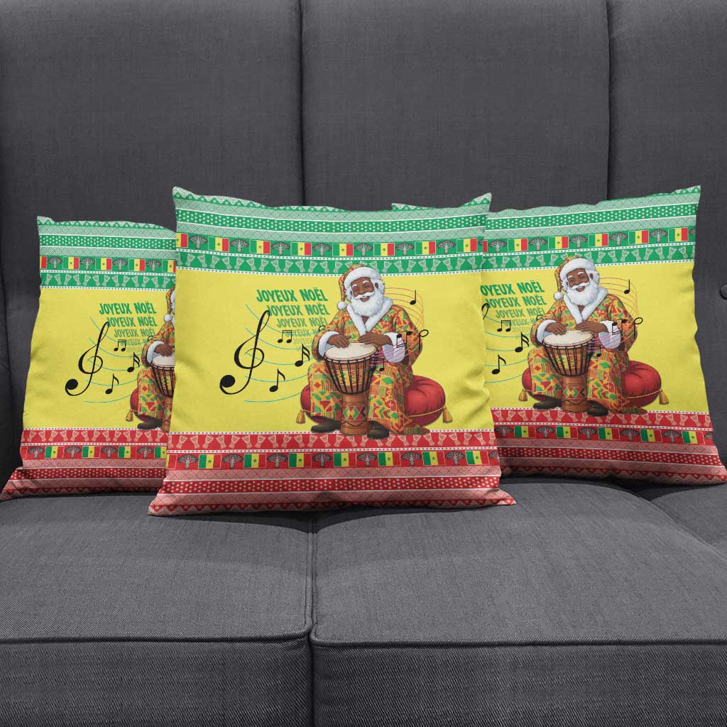Senegal Christmas Pillow Cover Black Santa Playing Djembe Drum