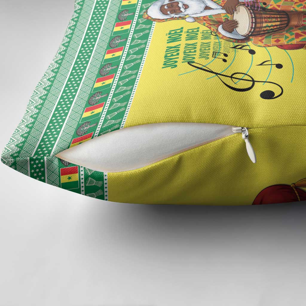 Senegal Christmas Pillow Cover Black Santa Playing Djembe Drum