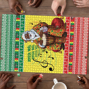 Senegal Christmas Puzzle Black Santa Playing Djembe Drum