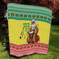 Afro Chirstmas in Senegal Quilt Black Santa Playing Djembe Drum - African Pride