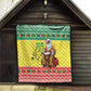 Afro Chirstmas in Senegal Quilt Black Santa Playing Djembe Drum - African Pride