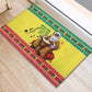 Afro Chirstmas in Senegal Rubber Doormat Black Santa Playing Djembe Drum - African Pride