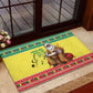 Afro Chirstmas in Senegal Rubber Doormat Black Santa Playing Djembe Drum - African Pride
