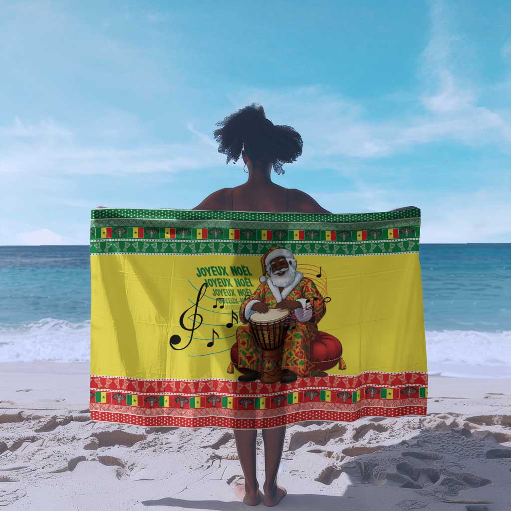 Afro Chirstmas in Senegal Sarong Black Santa Playing Djembe Drum - African Pride