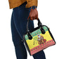 Afro Chirstmas in Senegal Shoulder Handbag Black Santa Playing Djembe Drum - African Pride