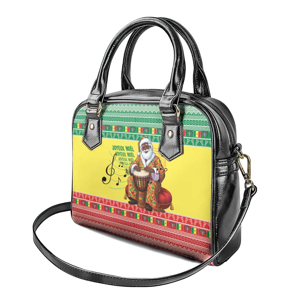 Afro Chirstmas in Senegal Shoulder Handbag Black Santa Playing Djembe Drum - African Pride