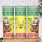 Afro Chirstmas in Senegal Skinny Tumbler Black Santa Playing Djembe Drum - African Pride