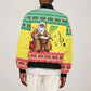 Afro Chirstmas in Senegal Sleeve Zip Bomber Jacket Black Santa Playing Djembe Drum - African Pride