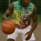Afro Chirstmas in Senegal Sleeveless Zip Hoodie Black Santa Playing Djembe Drum - African Pride