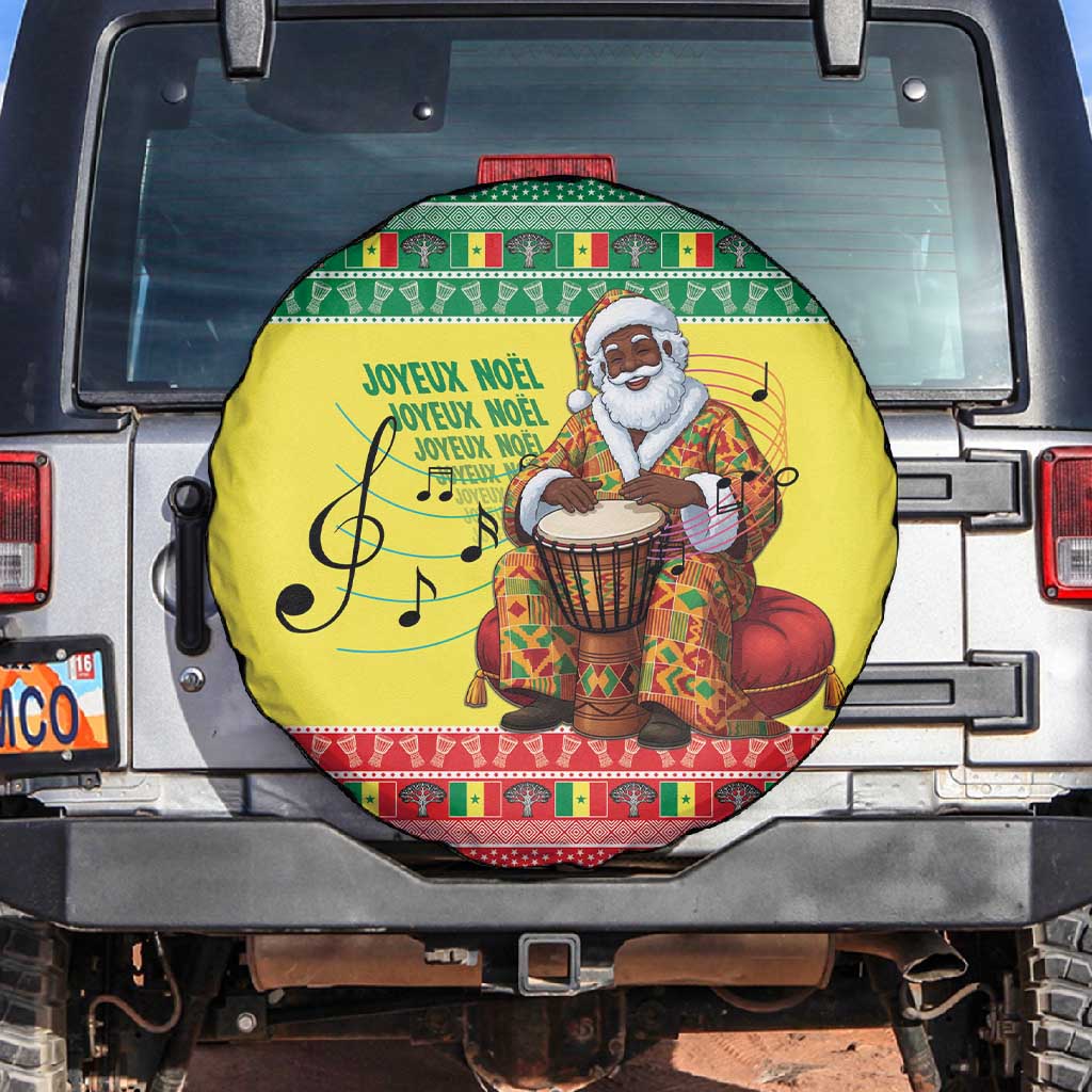 Afro Chirstmas in Senegal Spare Tire Cover Black Santa Playing Djembe Drum - African Pride