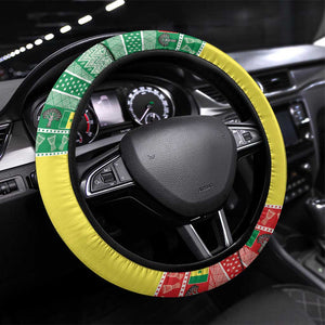 Afro Chirstmas in Senegal Steering Wheel Cover Black Santa Playing Djembe Drum - African Pride