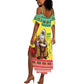 Afro Chirstmas in Senegal Summer Maxi Dress Black Santa Playing Djembe Drum - African Pride
