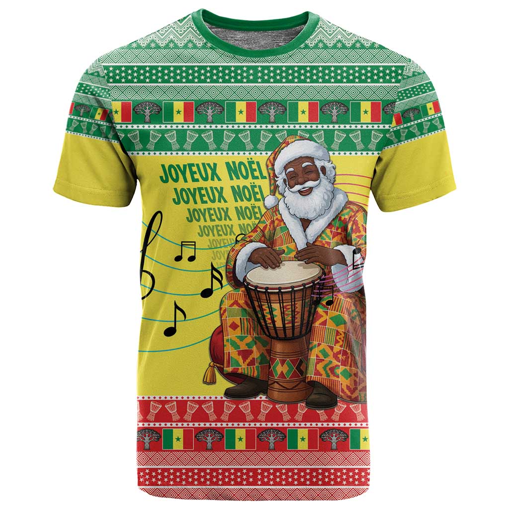 Afro Chirstmas in Senegal T shirt Black Santa Playing Djembe Drum - African Pride