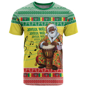 Afro Chirstmas in Senegal T shirt Black Santa Playing Djembe Drum - African Pride
