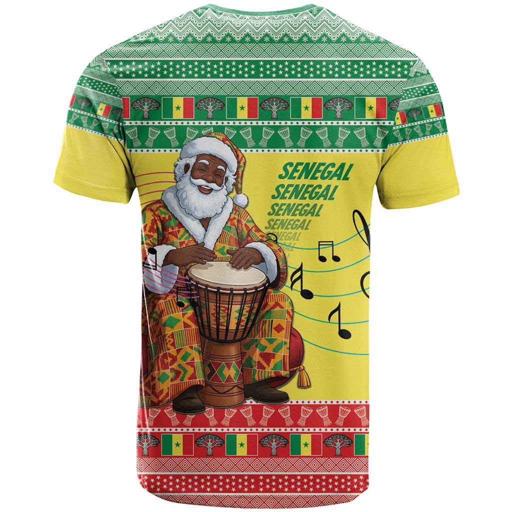 Afro Chirstmas in Senegal T shirt Black Santa Playing Djembe Drum - African Pride