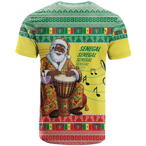 Afro Chirstmas in Senegal T shirt Black Santa Playing Djembe Drum - African Pride