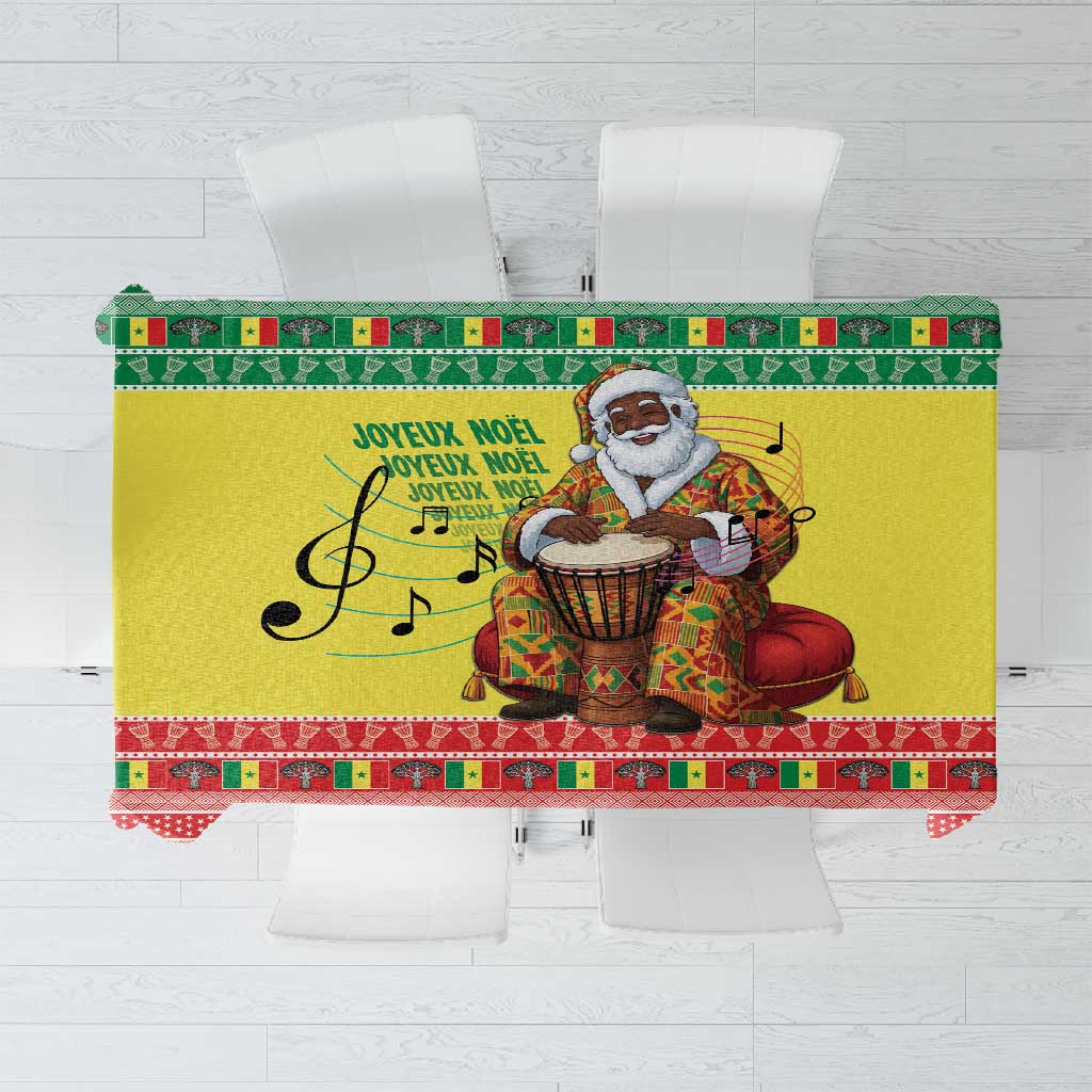 Afro Chirstmas in Senegal Tablecloth Black Santa Playing Djembe Drum - African Pride