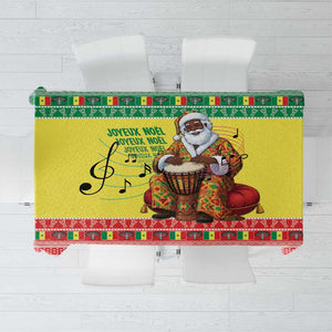 Afro Chirstmas in Senegal Tablecloth Black Santa Playing Djembe Drum - African Pride