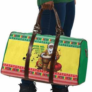 Senegal Christmas Travel Bag Black Santa Playing Djembe Drum