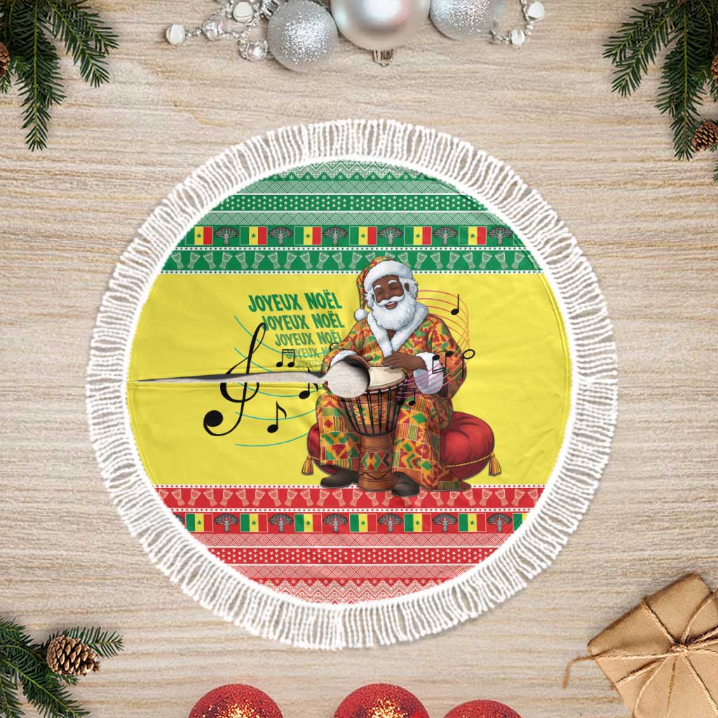 Afro Chirstmas in Senegal Tree Skirt Black Santa Playing Djembe Drum - African Pride