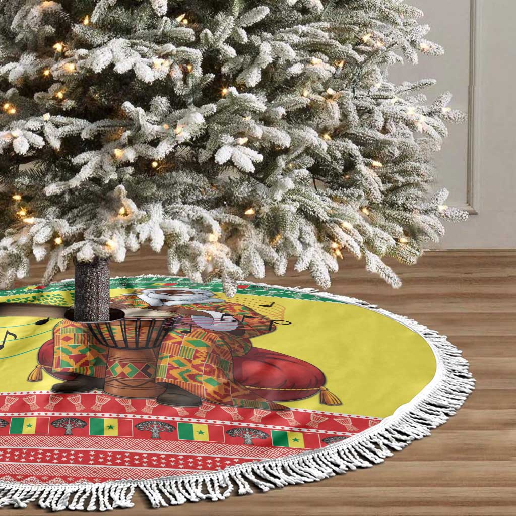 Afro Chirstmas in Senegal Tree Skirt Black Santa Playing Djembe Drum - African Pride