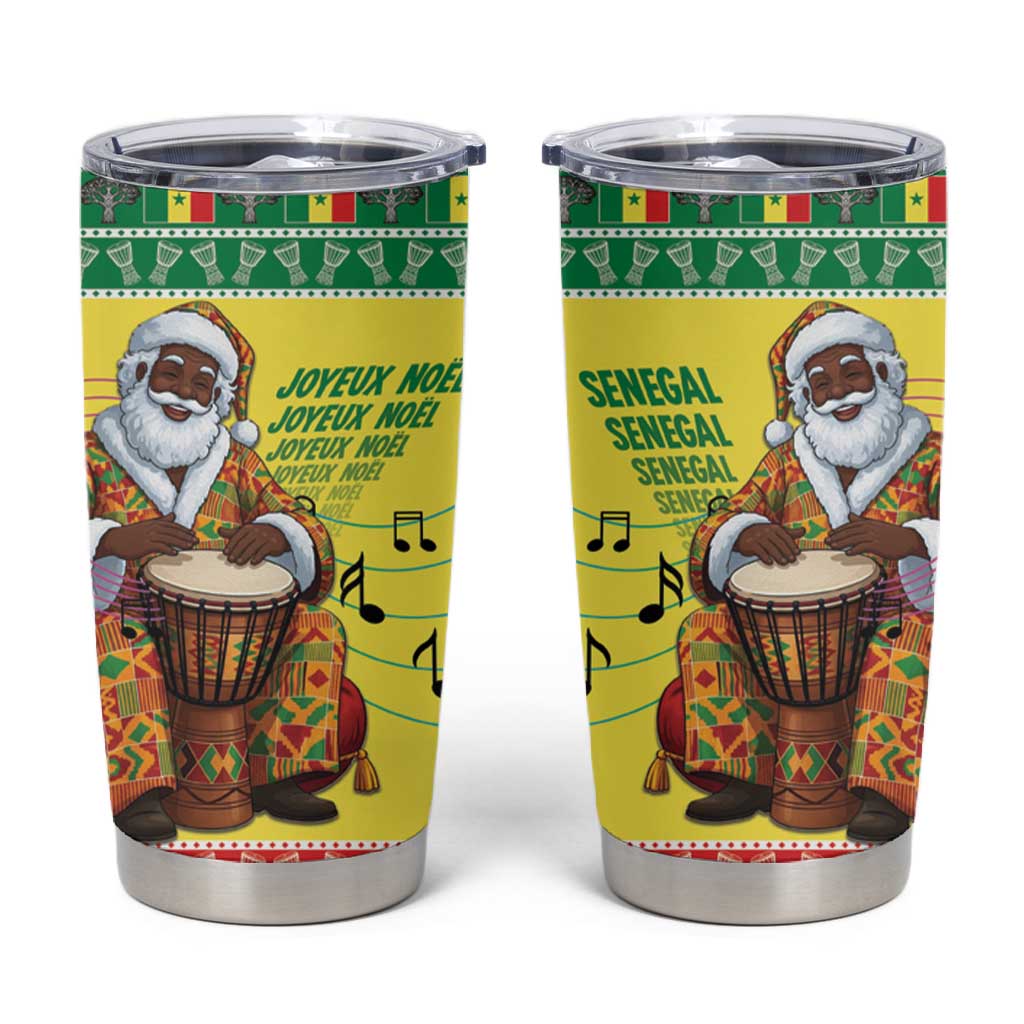 Afro Chirstmas in Senegal Tumbler Cup Black Santa Playing Djembe Drum - African Pride