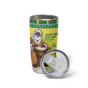 Afro Chirstmas in Senegal Tumbler Cup Black Santa Playing Djembe Drum - African Pride
