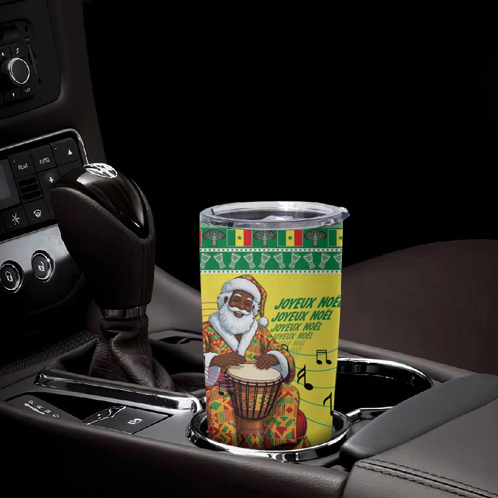 Afro Chirstmas in Senegal Tumbler Cup Black Santa Playing Djembe Drum - African Pride