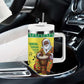 Afro Chirstmas in Senegal Tumbler With Handle Black Santa Playing Djembe Drum - African Pride