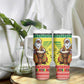 Afro Chirstmas in Senegal Tumbler With Handle Black Santa Playing Djembe Drum - African Pride
