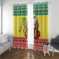 Afro Chirstmas in Senegal Window Curtain Black Santa Playing Djembe Drum - African Pride