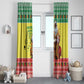 Afro Chirstmas in Senegal Window Curtain Black Santa Playing Djembe Drum - African Pride