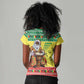 Afro Chirstmas in Senegal Women V-Neck T-Shirt Black Santa Playing Djembe Drum - African Pride