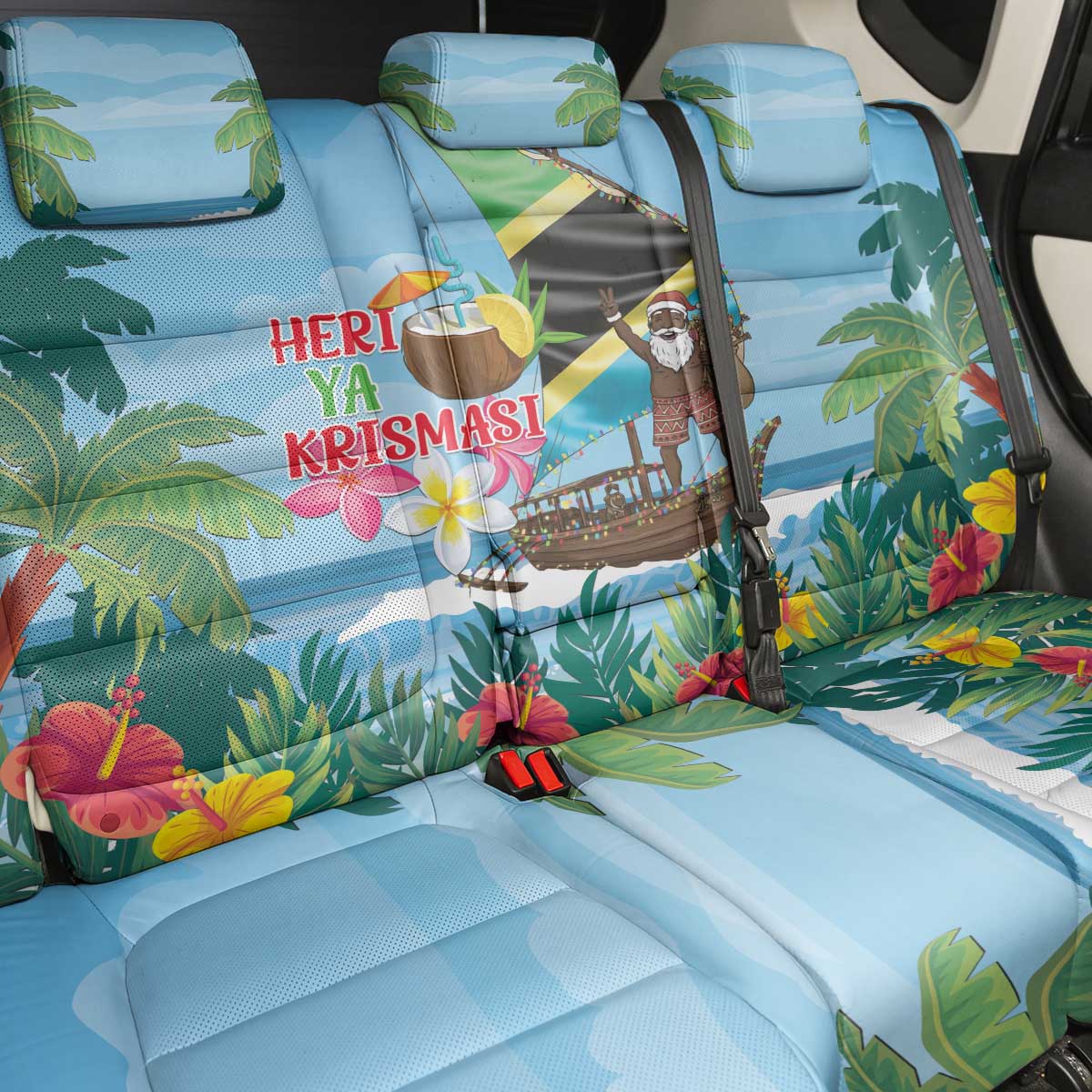 Afro Chirstmas in Tanzania Back Car Seat Cover Heri ya Krismasi - African Pride