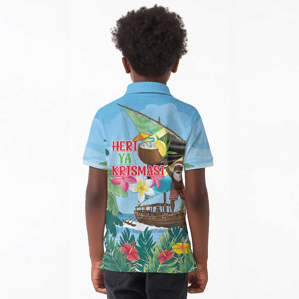 Afro Chirstmas in Tanzania Kid Polo Shirt Heri ya Krismasi - African Pride