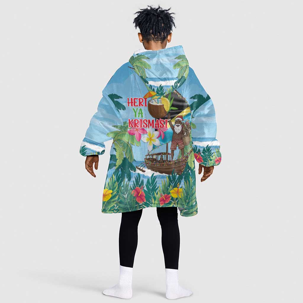 Afro Chirstmas in Tanzania Kid Wearable Blanket Hoodie Heri ya Krismasi - African Pride