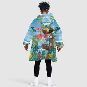 Afro Chirstmas in Tanzania Kid Wearable Blanket Hoodie Heri ya Krismasi - African Pride