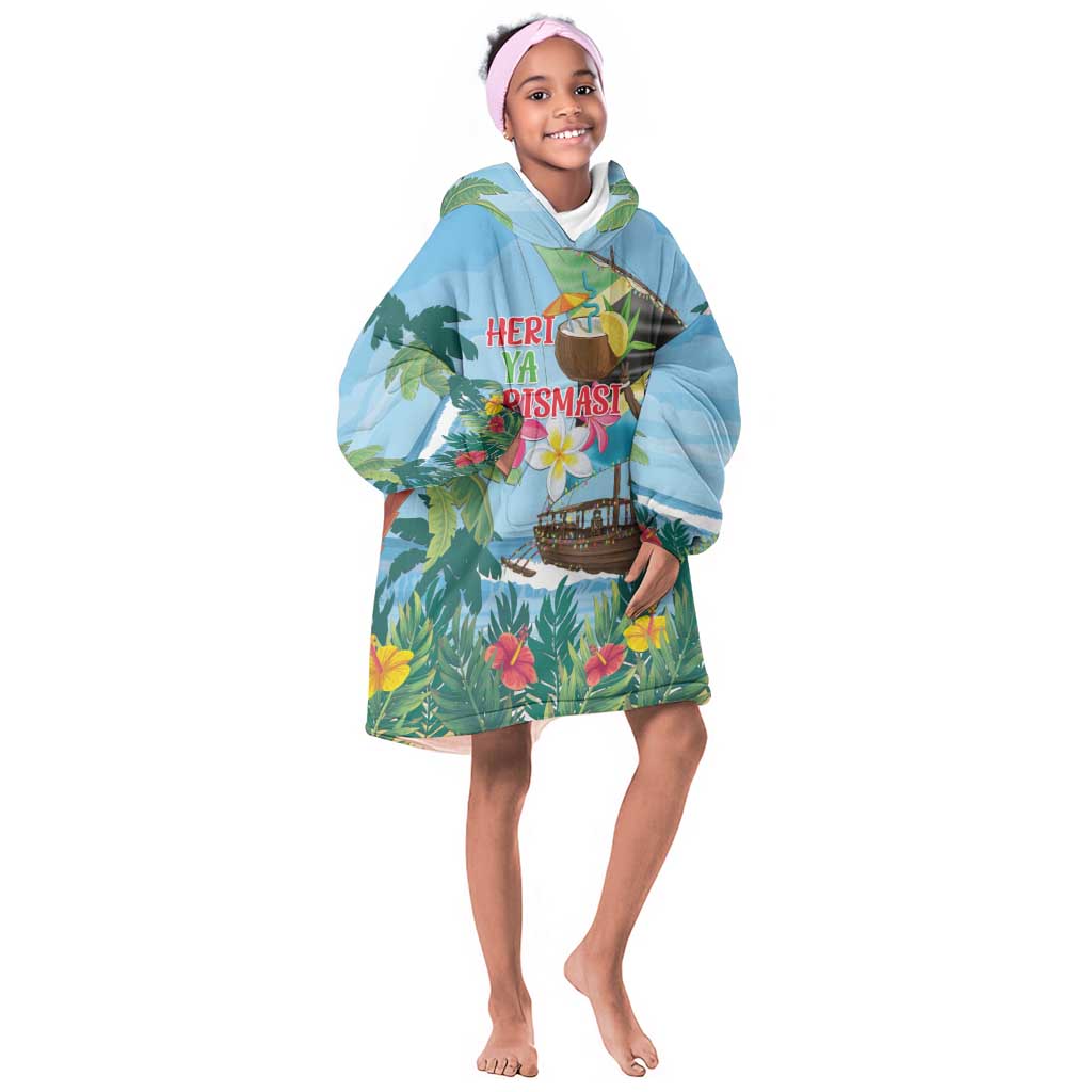 Afro Chirstmas in Tanzania Kid Wearable Blanket Hoodie Heri ya Krismasi - African Pride