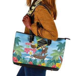 Afro Chirstmas in Tanzania Leather Tote Bag Heri ya Krismasi - African Pride