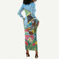 Afro Chirstmas in Tanzania Long Sleeve Bodycon Dress Heri ya Krismasi - African Pride